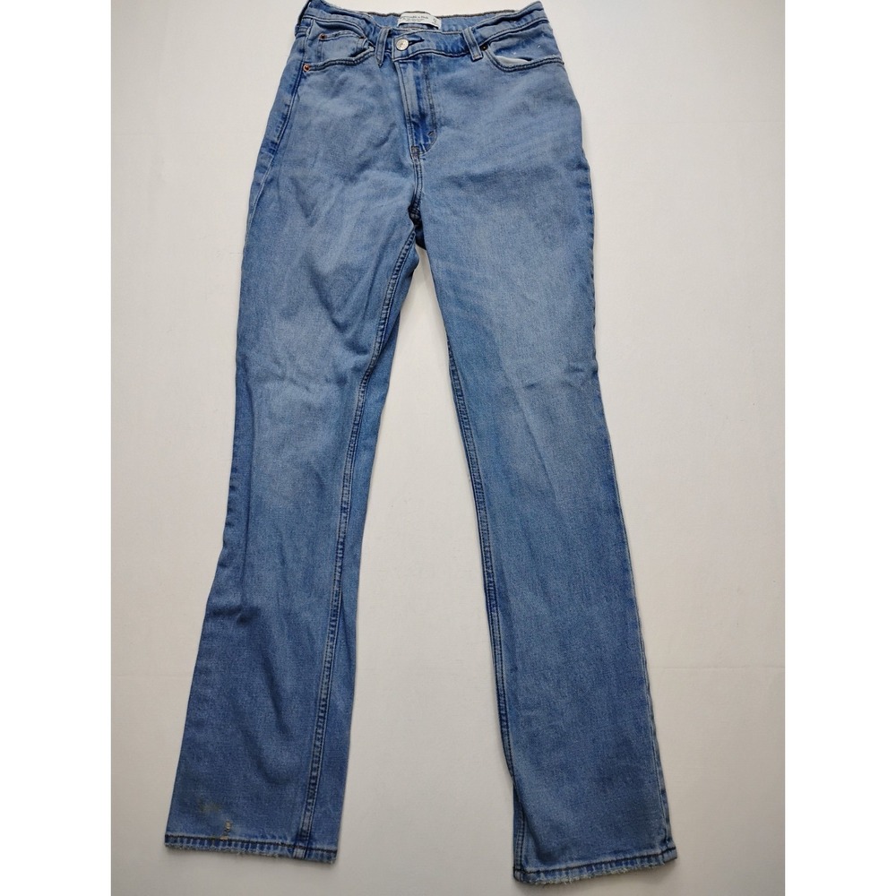 Abercrombie Fitch 90s Slim Straight Asymmetrical Jeans Womens 4 Ultra High‎ Rise